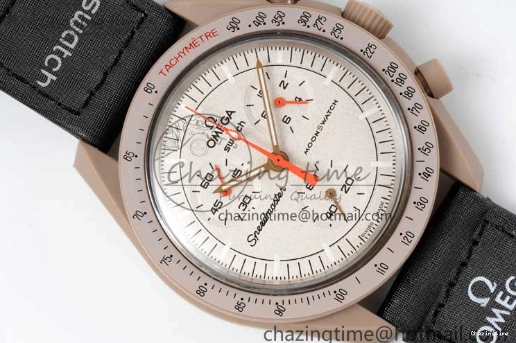 0308 Speedmaster Misson To Jupiter 1:1 Best Edition Brown Dial On Nylon Strap Quartz Breathable 7857